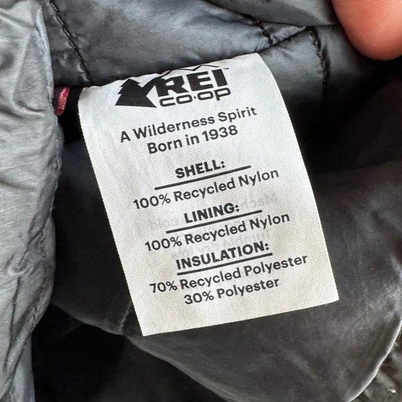 REI Men’s Unisex Light weight puffer zip up jacket black size medium - Picture 5 of 5